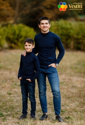 Maletă cu guler stei, albastru închis