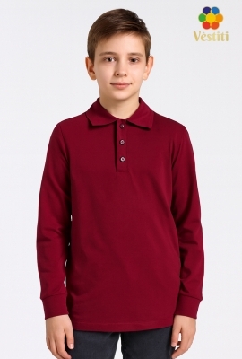 Tricou polo, bordo mâneca lungă