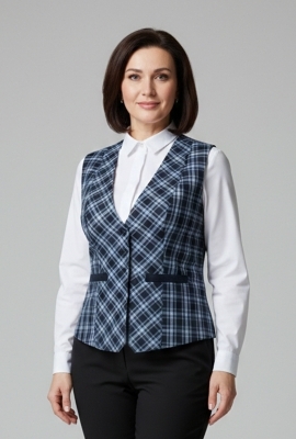 Жилет в серую клетку