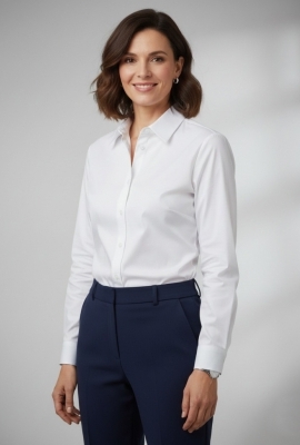 Классическая белая рубашка с эластаном