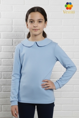 Maletă albastru deschis cu guler franțuzesc