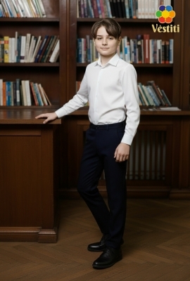 Классическая белая рубашка с эластаном