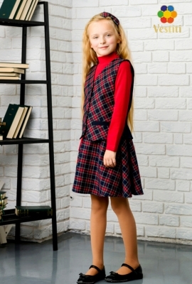 Fustă semisoare în carouri