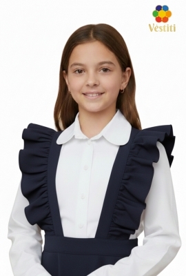 Bretele late cu volan albastru închis