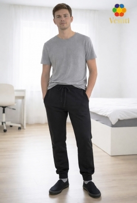 Pantaloni de sport din molton negru