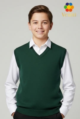 Vestă tricotată verde