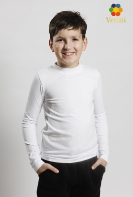 Tricou simplu alb cu mâneca lungă