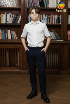 Классическая белая рубашка с коротким рукавом