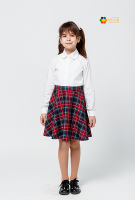 Skirt, semi-sun, with plaid (large)
