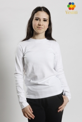 Tricou simplu alb cu mâneca lungă