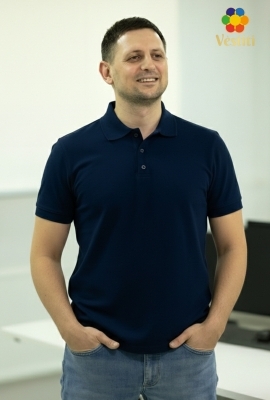 Tricou polo, albastru închis mâneca scurtă