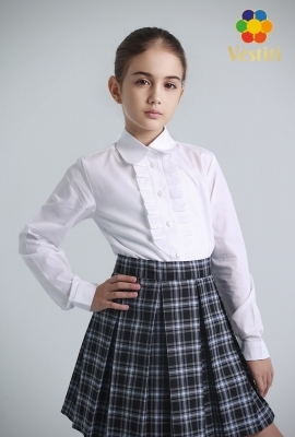 Cămaşă albă clasică cu jabou