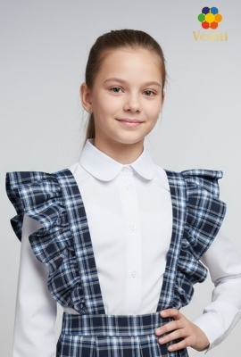 Bretele late cu volan în carou sur