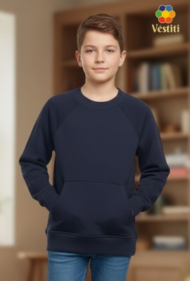 Hanorac fără glugă, 3 fire albastru închis