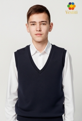 Vestă tricotată albastru închis