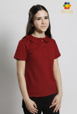 Tricou polo, bordo mâneca scurtă, guler francez