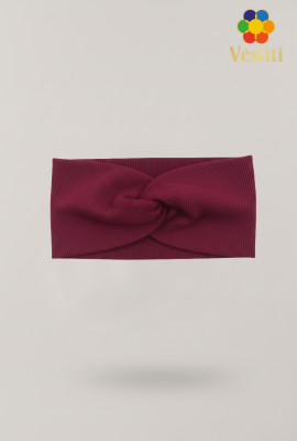 Повязка на голову, бордовая 