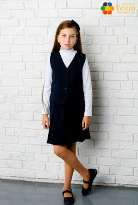 Skirt with pleats, dark blue