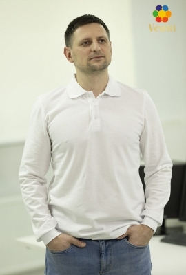 Tricou polo, albă mâneca lungă