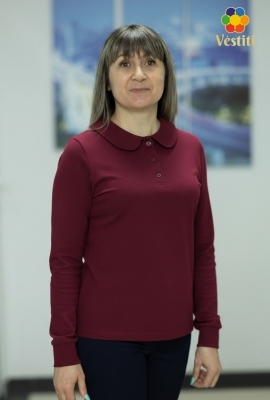 Tricou polo, bordo mâneca lungă, guler francez