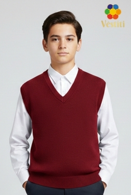 Vestă tricotată bordo