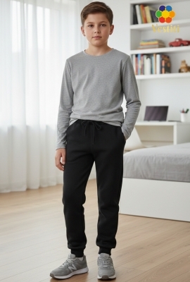 Pantaloni de sport din molton negru