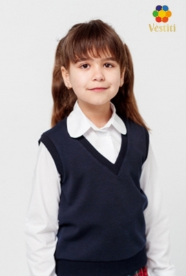 Vestă tricotată albastru închis