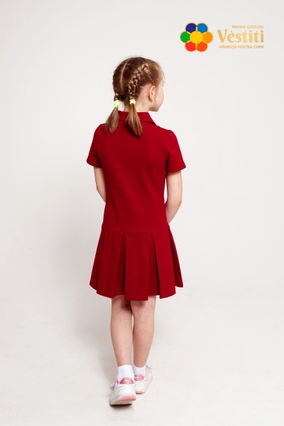 Платье-поло, бордовое